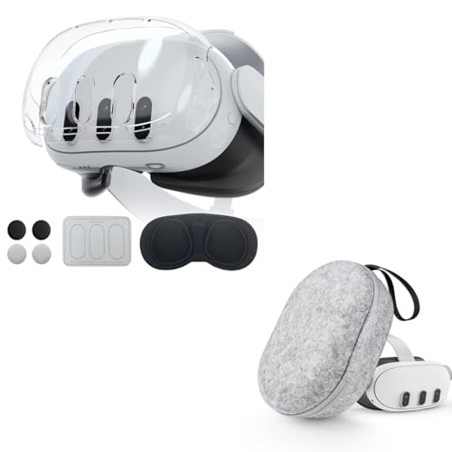 ZORBES® Protective Shell Cover and Anti-Scratch Travel Case Bag for Meta Quest 3, Lens Cover, Tempered Film, Joystick Caps, VR Accessories for Oculus Quest 3 ZORBES® Protective Shell Cover and Anti-Scratch Travel Case Bag for Meta Quest 3, Lens Cover, Tempered Film, Joystick Caps, VR Accessories for Oculus Quest 3